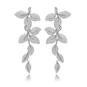 🌷 The Mirah Swarovski Crystals Leaf Earrings